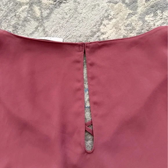 Lush Dusty Rose Crisscross Blouse - Picture 5 of 9
